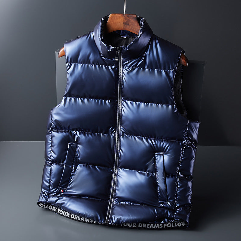 Shiny down cotton vest for men