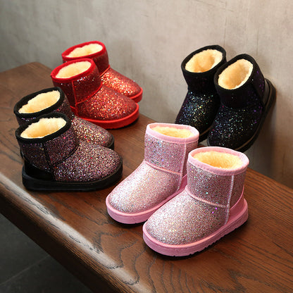 Children's snow boots with sequins