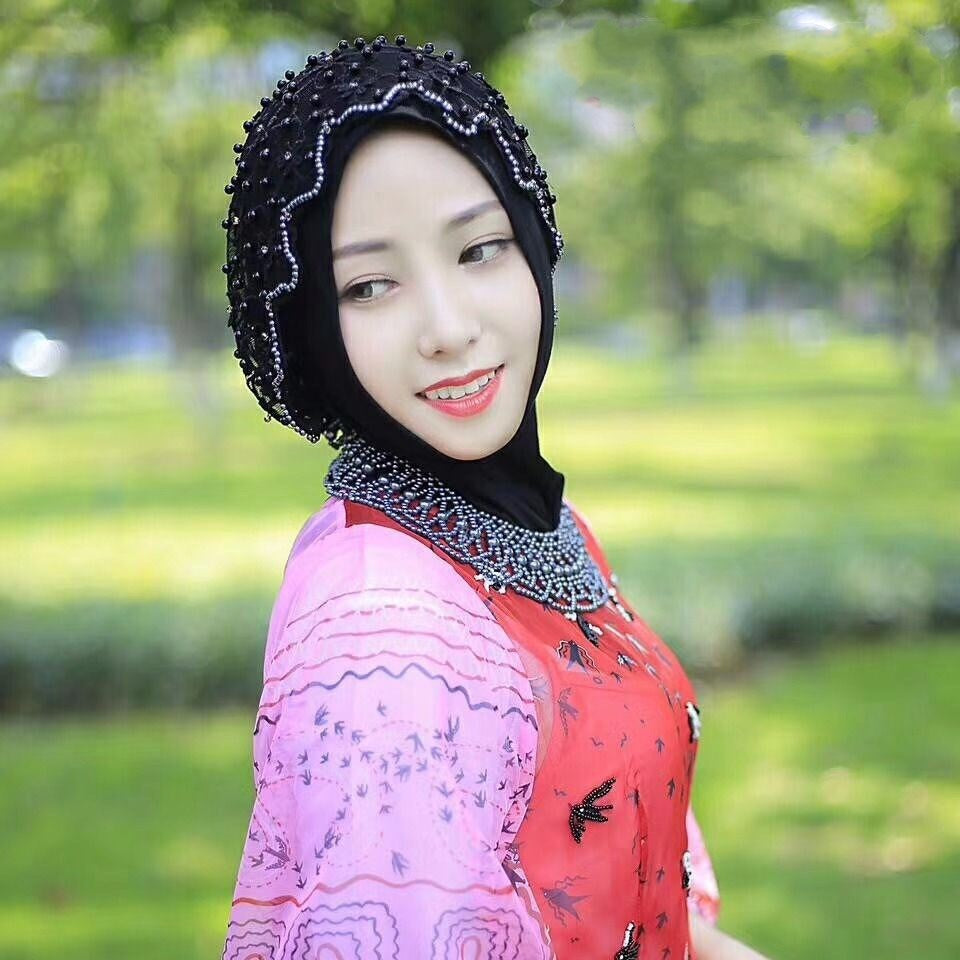 new Muslim hijab chiffon pearls scarf