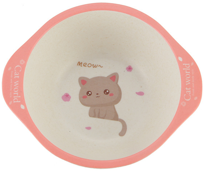 Kids Baby Natural Bamboo Fiber Bowls Cartoon Animal Dishes Baby Feeding Tableware Children Infant Toddler Portable Plates