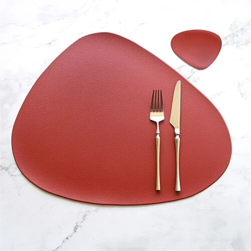 Placemat Heat Insulation PU Leather Coaster Bowl Kitchen Non-Slip