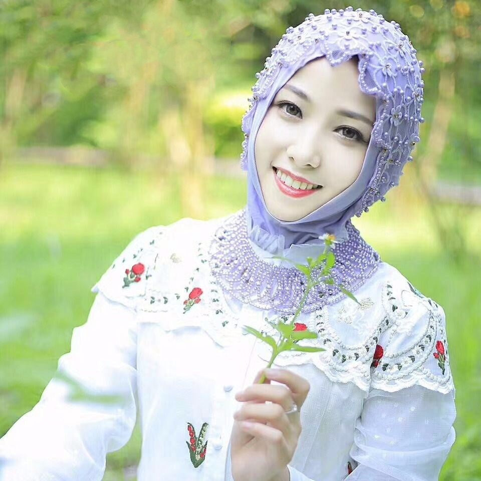 neue Muslimische hijab chiffon perlen schal