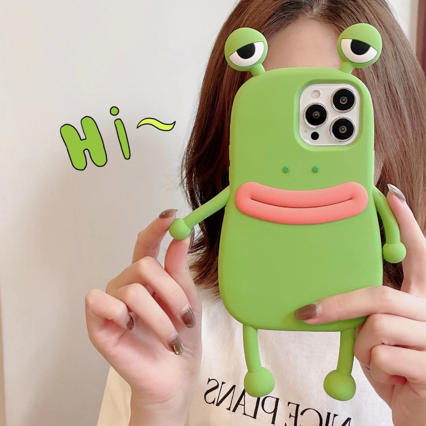 Lustige Silikon 3D Frosch Handyhülle für IPhone 14 13 11 12 Pro Max XS XR X 7 8 Plus SE Cartoon Niedliche stoßfeste Stoß stangen abdeckung