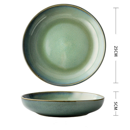 Deep plate made of ceramic round dinner plate soup plate