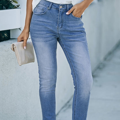 European and American washed jeans for women
