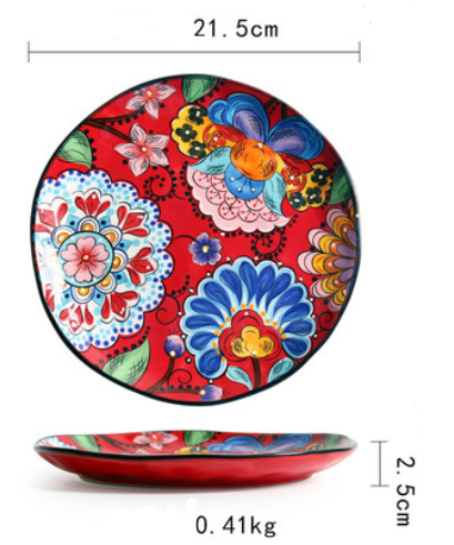 Underglaze ceramic tableware Bohemian household tableware