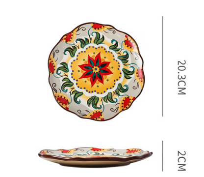 Underglaze ceramic tableware Bohemian household tableware