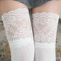 Japanese style wide lace over the knee socks for women