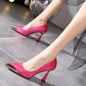 Wine glass pointed toe pumps