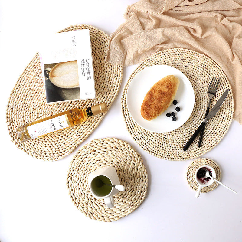 Straw woven tea mat placemat