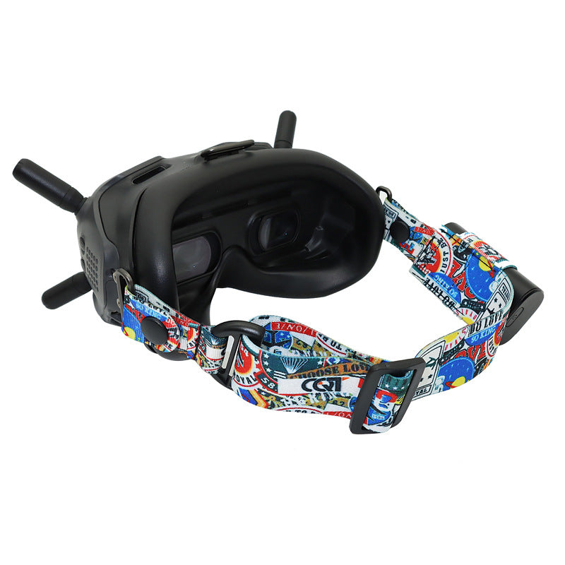 Glasses graffiti colored headband fastening strap