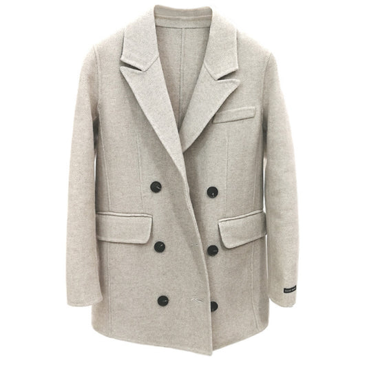 Reversible cashmere coat for women short