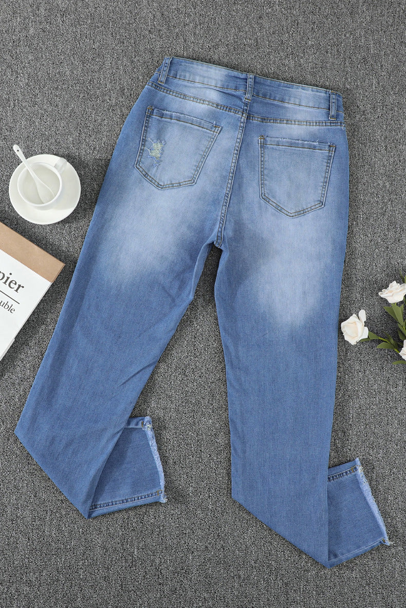 European and American washed jeans for women