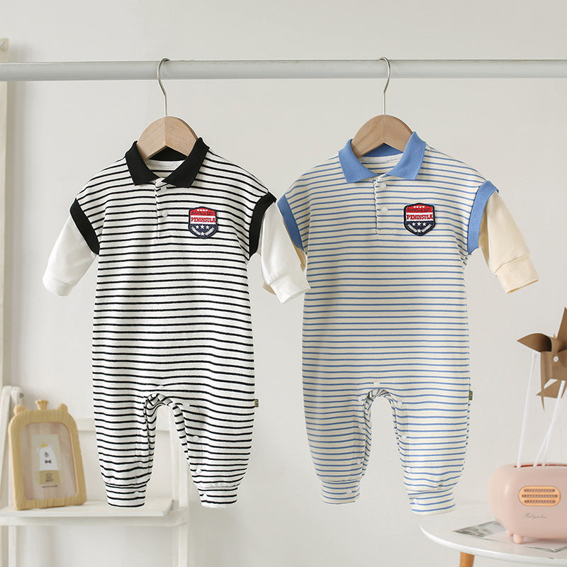 Baby Onesies Gestreifte männliche Baby Neugeborene Kleidung Baby Herbst Kleidung