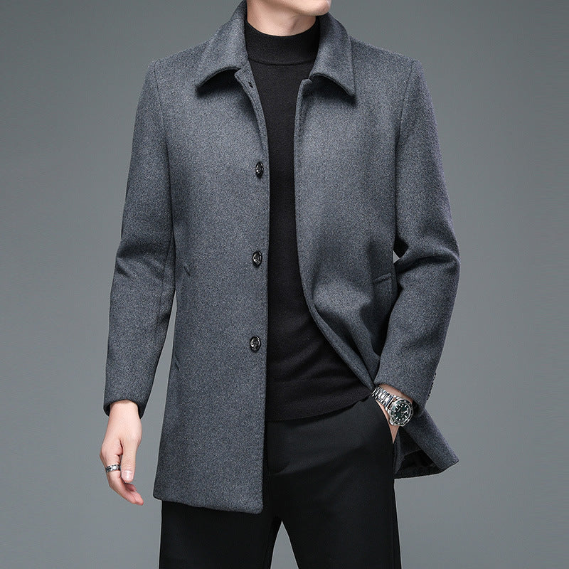 Trenchcoat Mittellange Langarm-Revers-Freizeitjacke im koreanischen Stil