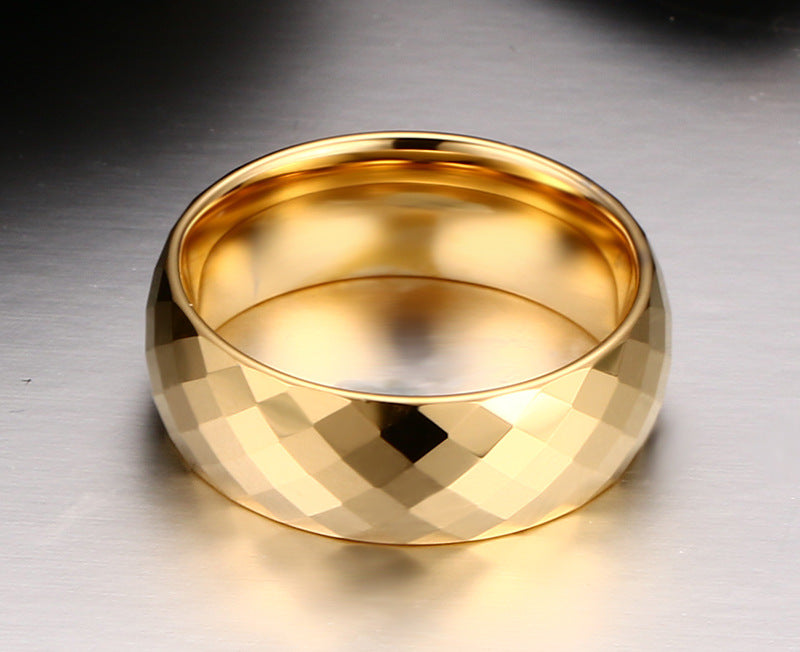 Men's ring tungsten jewelry gold color