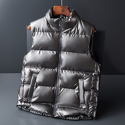 Shiny down cotton vest for men