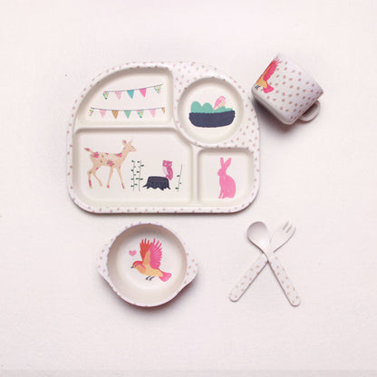 Children's tableware made of bamboo fibre