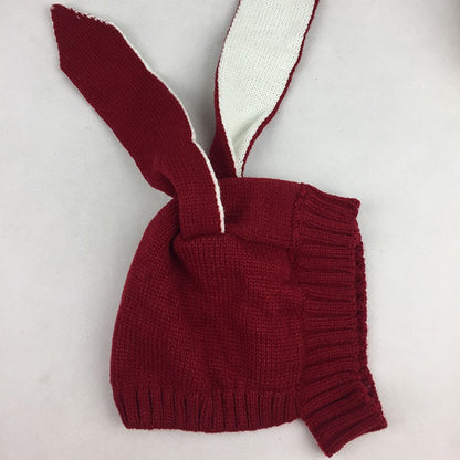 Knitted baby hat for toddlers adorable rabbit long ear hat