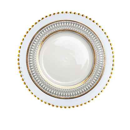 European style plate Wobble plate Plate Gold plated plate Glass beads Dot plate Ceramic plate