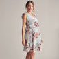Women's sleeveless maternity dress with casual floral print