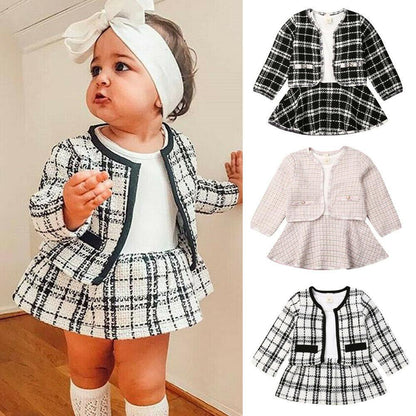 Long sleeve dresses two piece kids baby suit with small incense wind