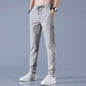 Summer Ice Silk Pants Men Thin Business Casual Pants Stretch Breathable Straight-leg Tracksuit Pants