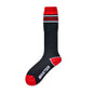 Striped high-tube nylon soccer socks for athletic durability