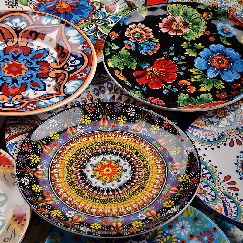 Underglaze ceramic tableware Bohemian household tableware