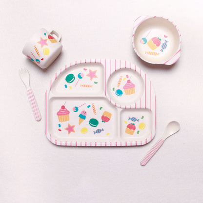 Children's tableware made of bamboo fibre