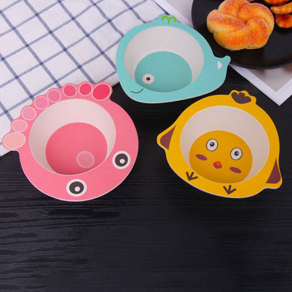 Children bowl Feeding Dishes Baby Plate Animal Creative Tableware Bamboo Fiber Kids Plate Cartoon Dishesd Children Dinnerware