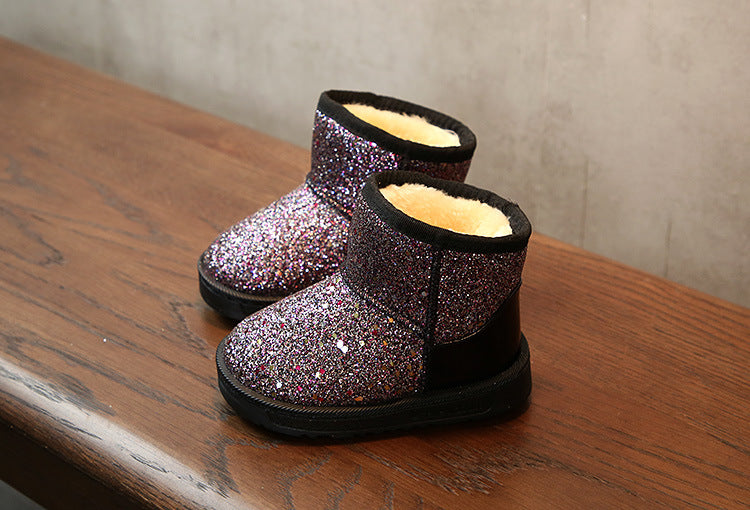 Children's snow boots with sequins