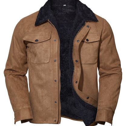 Herren Vintage Wildleder Casual Mantel Revers