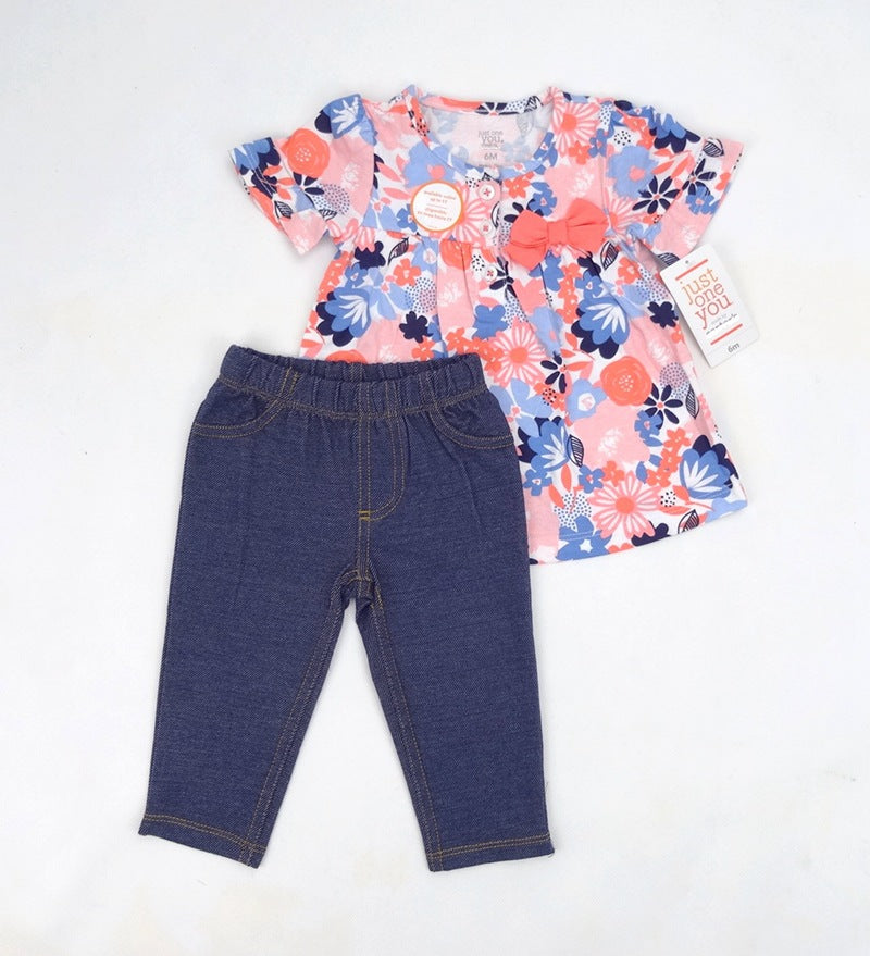 A two-piece denim set for kids