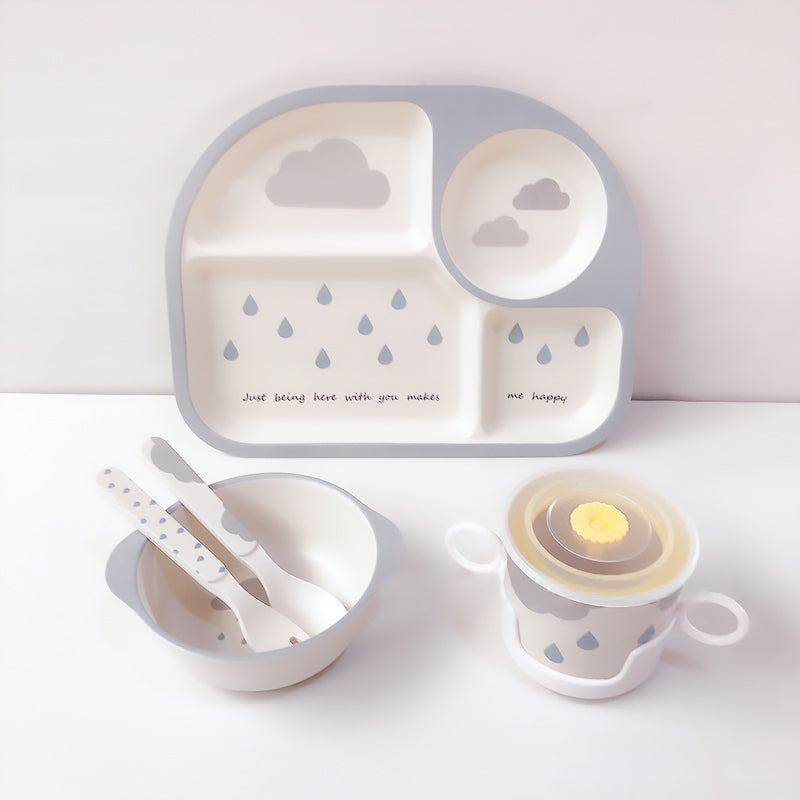 Children's tableware made of bamboo fibre