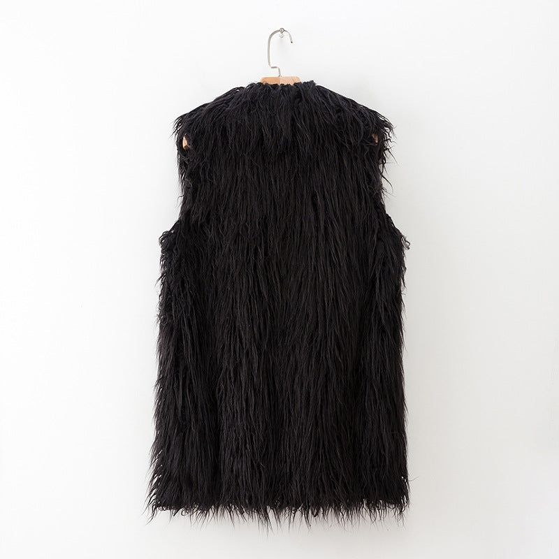 Faux fur effect vest