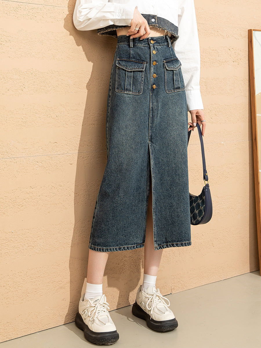 High Waist Work Clothes Denim Skirt For Women