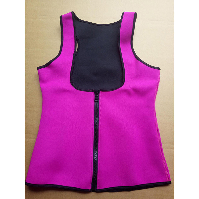 Women's Zip Up Sports Waist Cincher with Moisture Wicking Vest