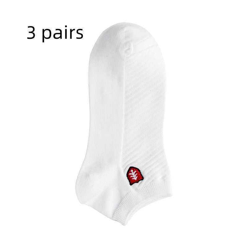 Healthy antibacterial embroidered boat socks