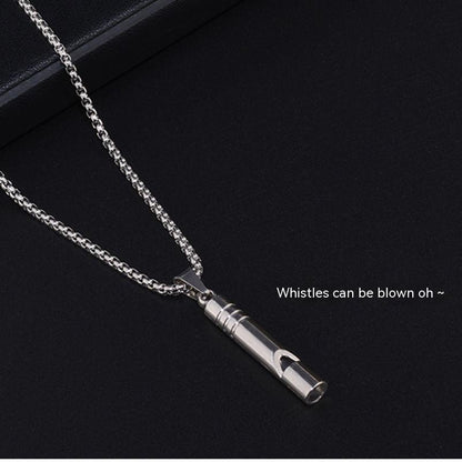 Trendy men's sweater necklace with personalized hip hop whistle pendant