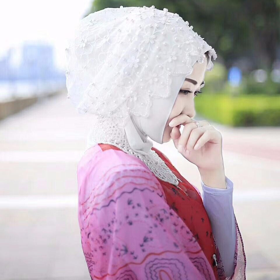 neue Muslimische hijab chiffon perlen schal