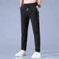 Summer Ice Silk Pants Men Thin Business Casual Pants Stretch Breathable Straight-leg Tracksuit Pants