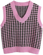 Houndstooth knitted vest