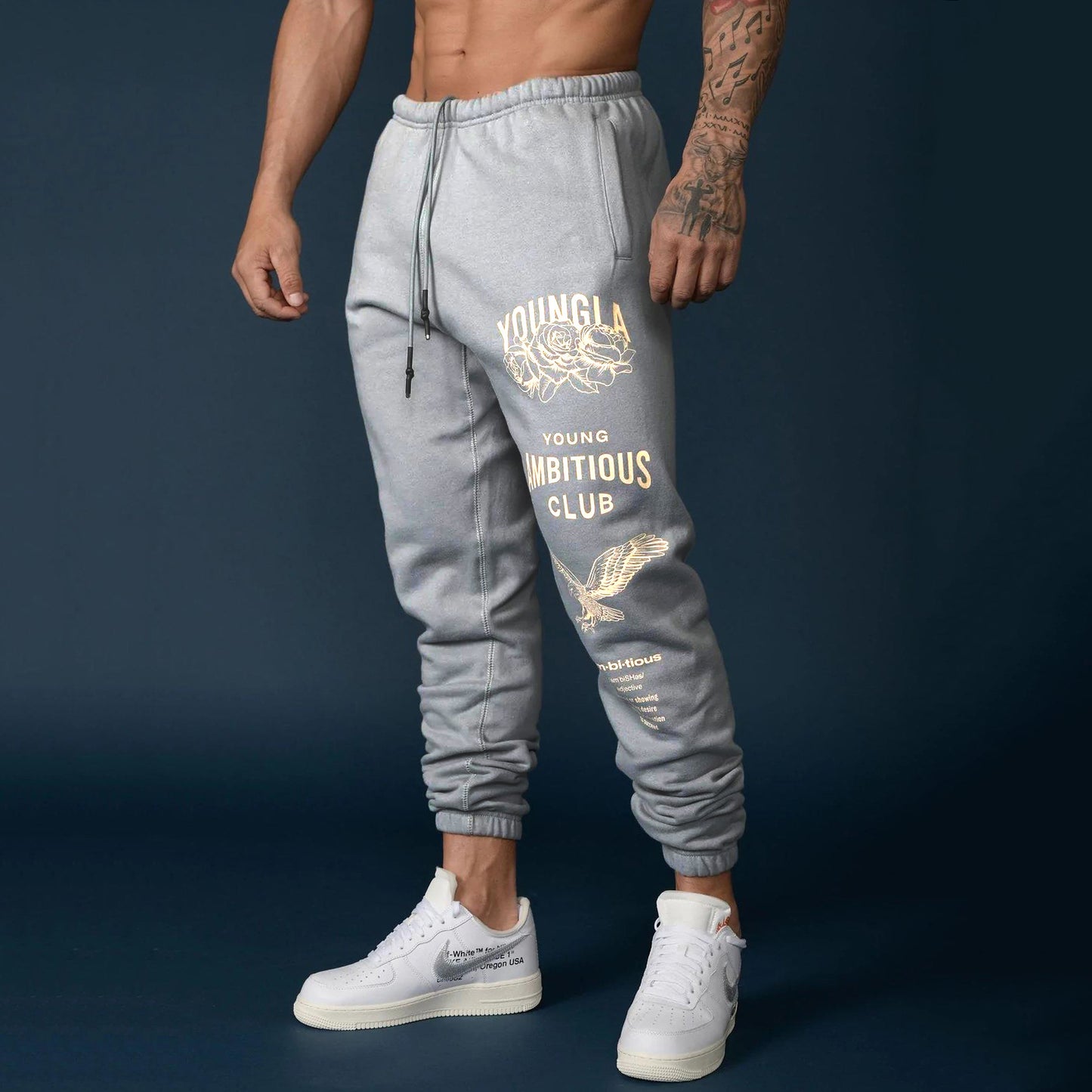Thick ankle-tied sports pants for men