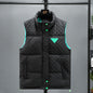 Embroidered Cotton Vest Men Winter Men New Stand Collar Cotton Vest Cotton Workwear