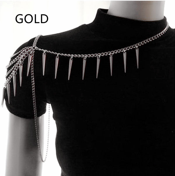 Fashion Woman Punk Rivet Metal BODY Chain Jewelry