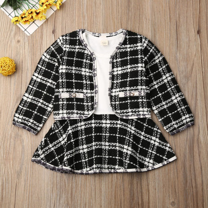 Long sleeve dresses two piece kids baby suit with small incense wind