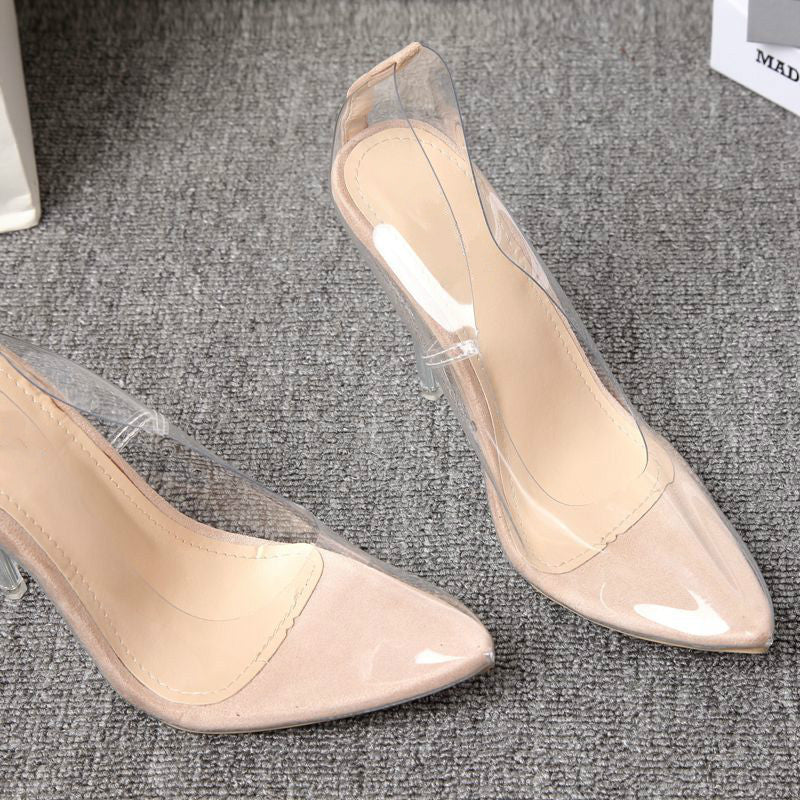 Women's Transparent Pumps Pointed Low-cut Stiletto Heel