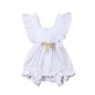 Baby dress with lotus leaf lace sleeves and bow