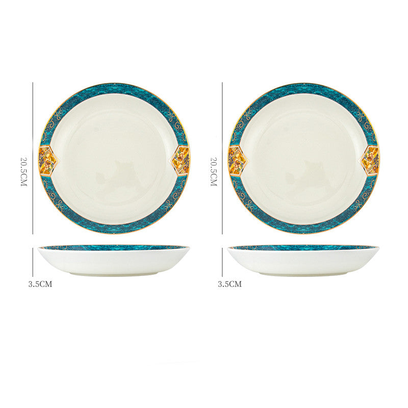 Dinner plate ceramic steak plate woven porcelain